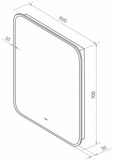 Зеркало с подсветкой Art&Max Siena 60x70см AM-Sie-600-700-DS-F